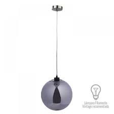 LAMPARA DECORATIVA COLGANTE E27 1 LUZ HUMO 100-240V ARIETIS CRISTAL NO INCLUYE FOCO