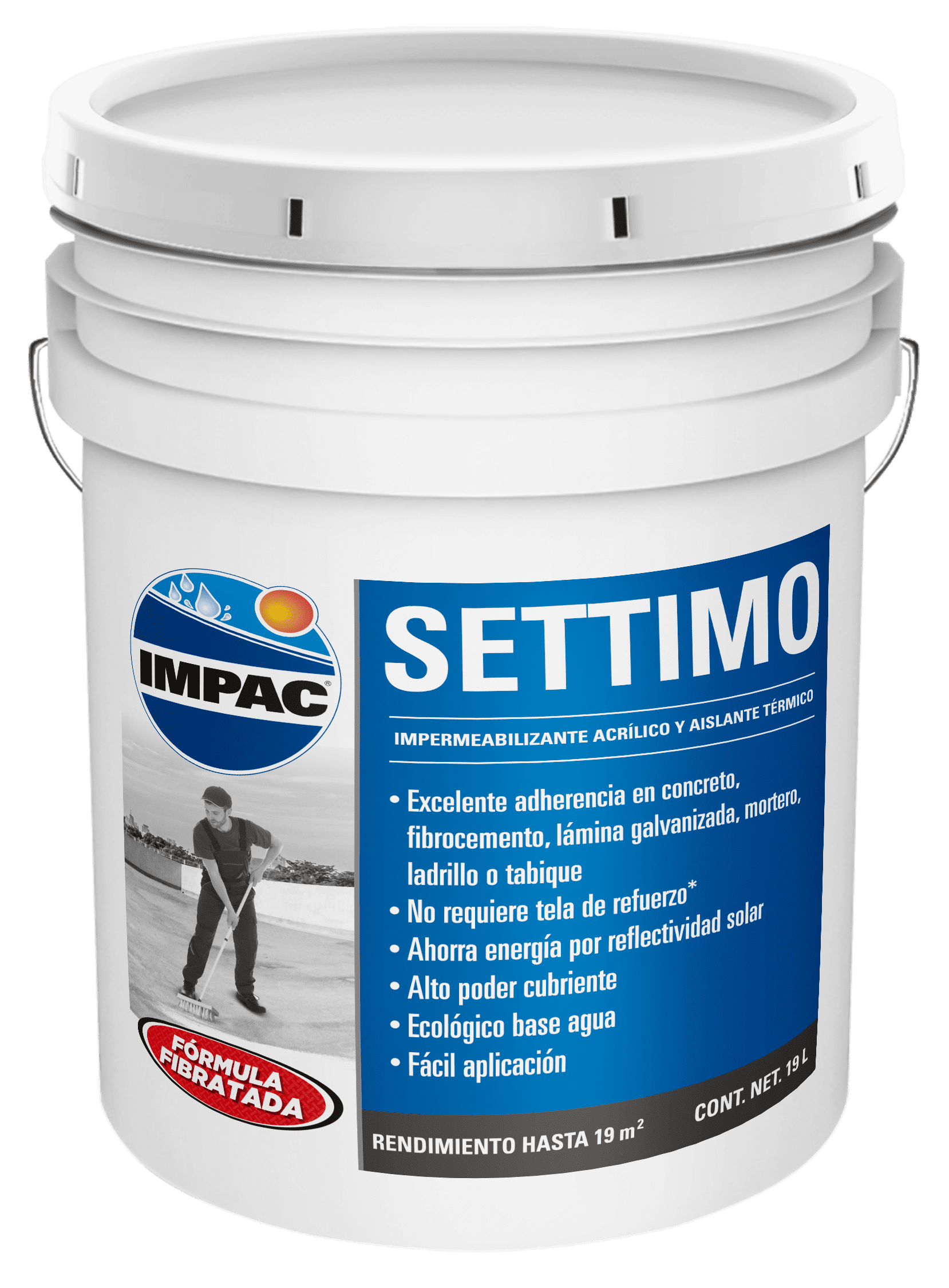 IMPER ACRILICO FIBRATADO SETTIMO BLANCO CUB 19 LT.