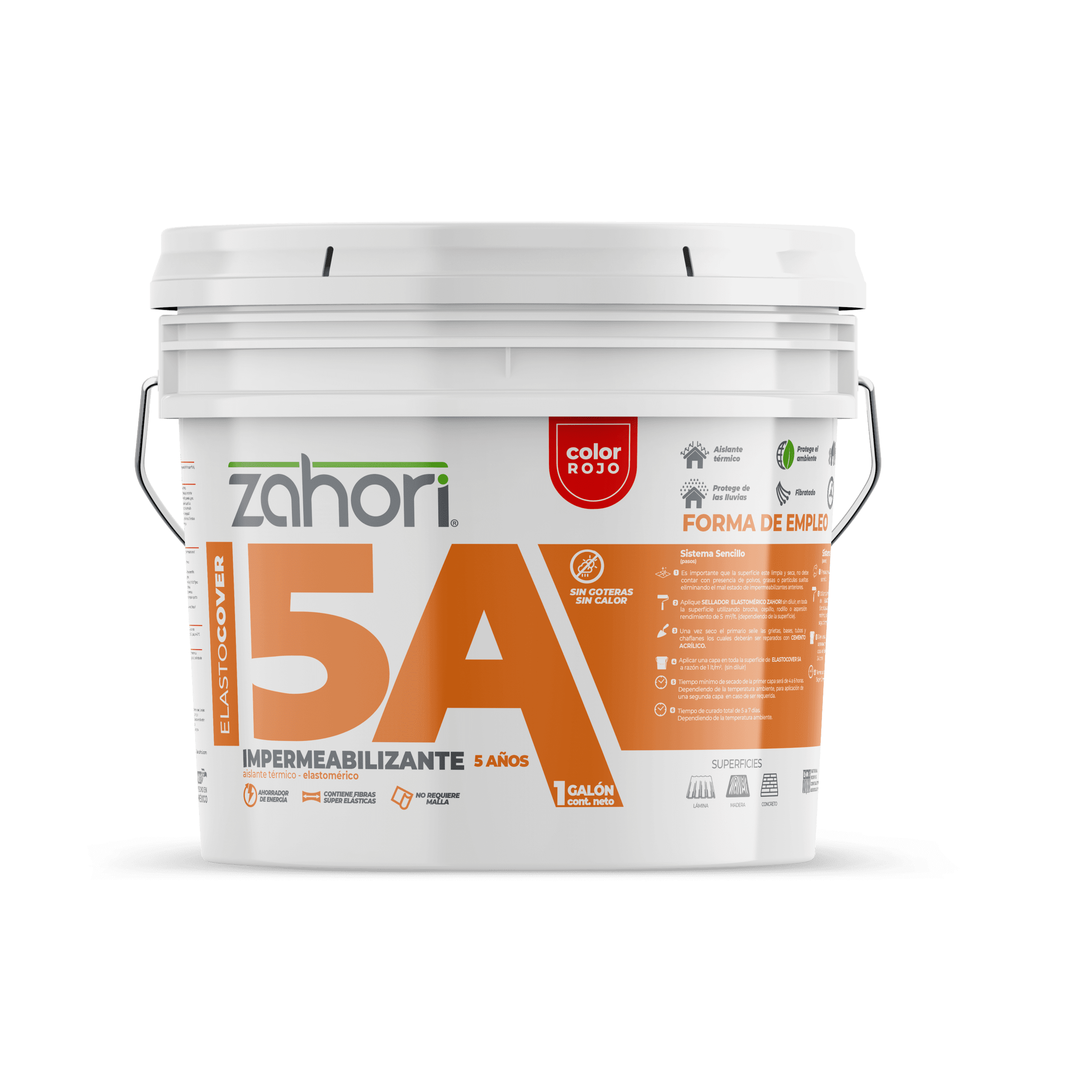 IMPER ELASTOMERICO 5 ANOS ROJO GALON ZAHORI