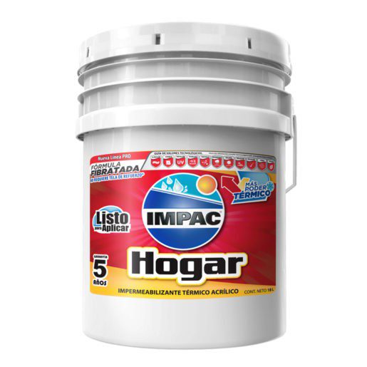 IMPER FIBRATADO HOGAR 5 ANOS BLANCO CUB IMPAC CUBETA 18 LTS