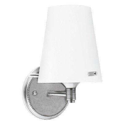 LAMPARA P/PARED DECORATIVA E27 1 LUZ CRST OPALINO GENZANO 100-240V NO INCLUYE FOCO