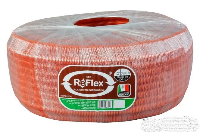TUBO POLIDUCTO CON GUIA 1/2 X 100M ECOREFLEX