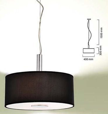 LAMPARA DECORATIVA COLGANTE E26 3 LUCES NEGRO NO INCLUYE FOCOS