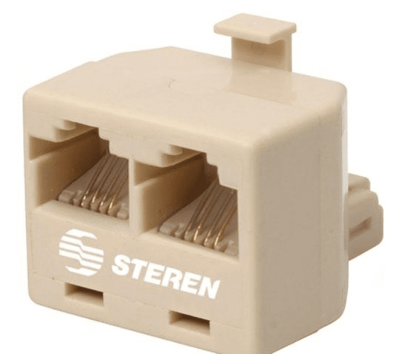 ADAPTADOR Y PARA TELEFONO 2 JACKS A 1 PLUG DE 4 CONTACTOS STEREN