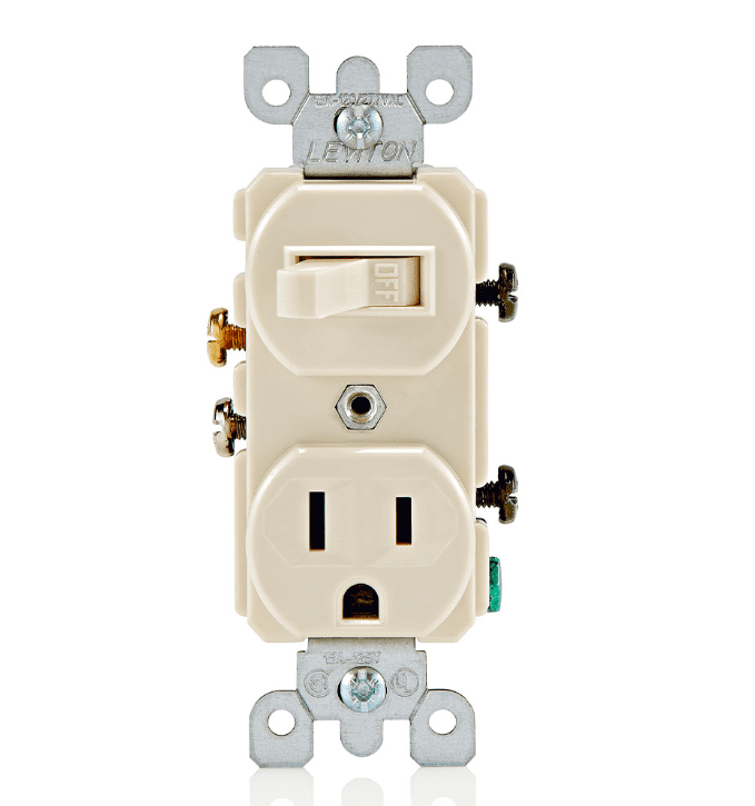 APAGADOR COMBINADO 15A 120V ALMENDRA LEVITON