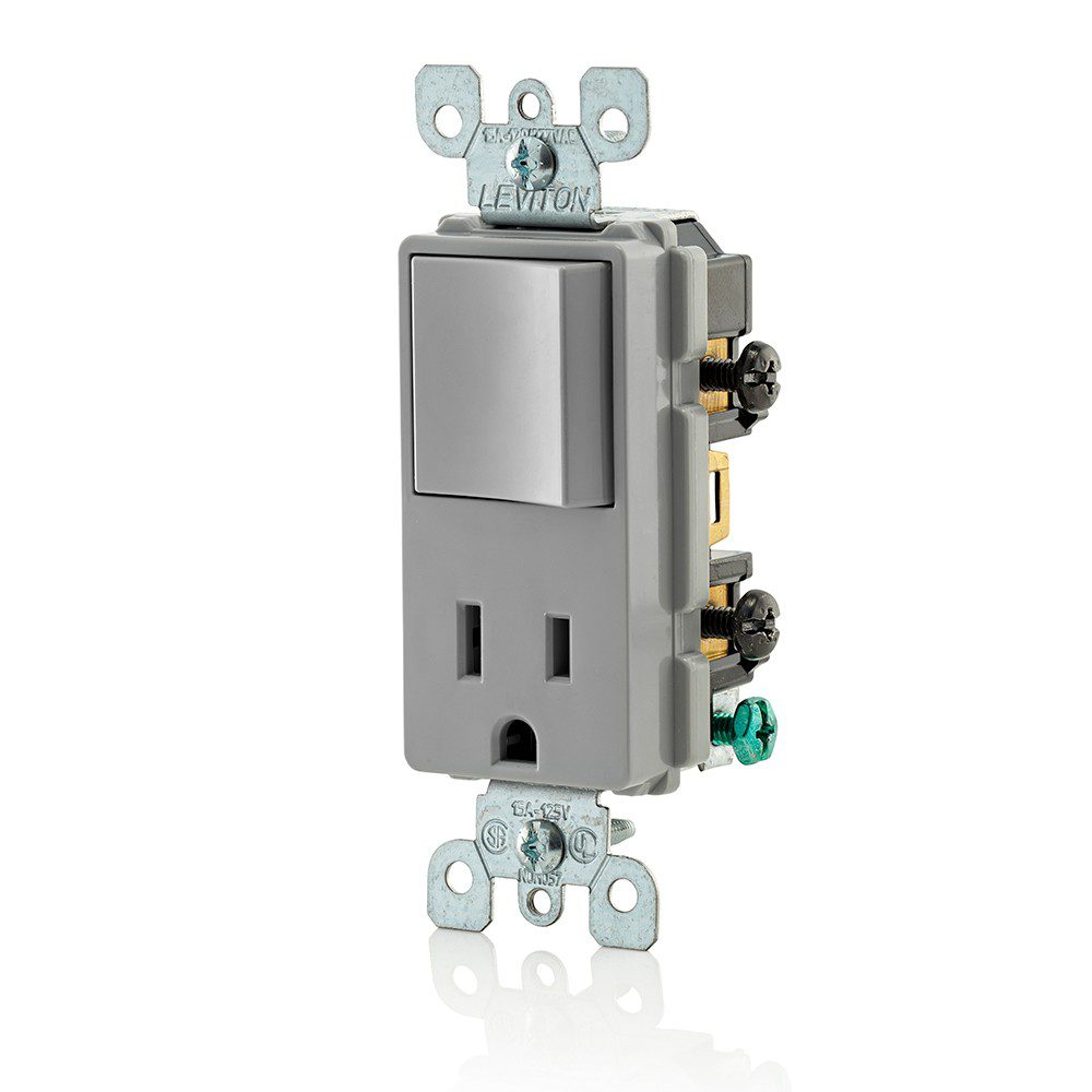 APAGADOR DECORA COMBINADO 15A 125V GRIS