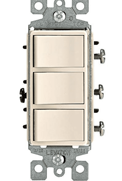 APAGADOR DECORA TRIPLE 15A 120V ALMENDRA