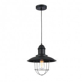 LAMPARA DECORATIVA COLGANTE E27 1 LUZ NEGRO 125V NO INCLUYE FOCO