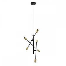 LAMPARA DECORATIVA COLGANTE E27 6 LUCES NEGRO 100-240V MATE NO INCLUYE FOCOS