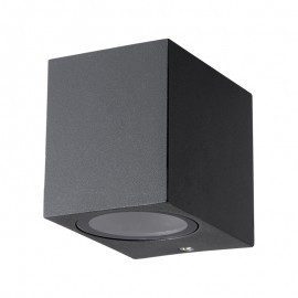 LAMPARA PARA MURO DECORATIVA GU10 1 LUZ GRAFITO 127V NO INCLUYE FOCO