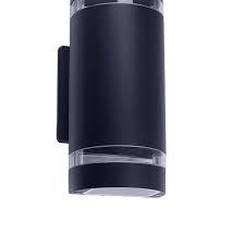 LAMPARA SUPERFICIE PARA MURO GU10 DECORATIVA 90-260V NEGRO ALUMINIO 2 LUCES NO INCLUYE FOCOS