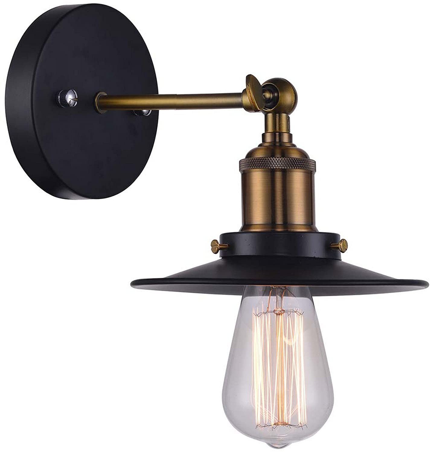 LAMPARA PARA PARED DECORATIVA 60W E26 127V NEGRO VINTAGE INCLUYE FOCO EPOCA