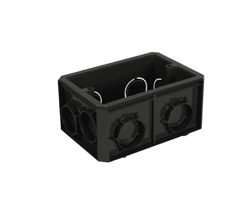 CAJA 2 X 4 KO 3/4 1/2 NEGRA POLIFLEX