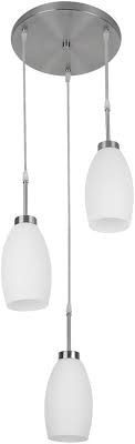 LAMPARA DECORATIVA COLGANTE E26 3 LUCES CROMO 100-240V OPALINO MARUK II NO INCLUYE FOCOS