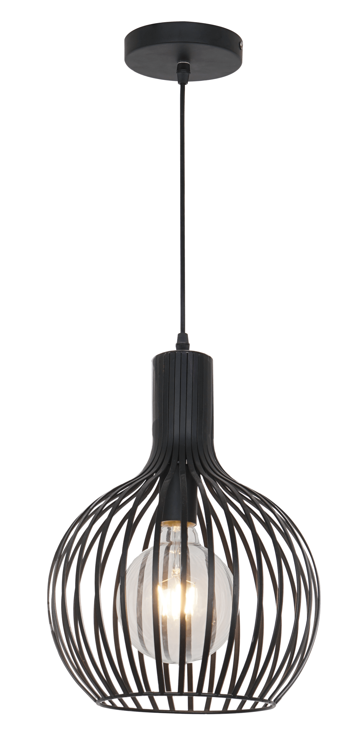 LAMPARA DECORATIVA COLGANTE E26 1 LUZ NEGRO 127V MALLA METALICA ARA NO INCLUYE FOCO