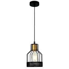 LAMPARA DECORATIVA COLGANTE E26 1 LUZ NEGRO DORADO 1 X 60W LUCENA NO INCLUYE FOCO