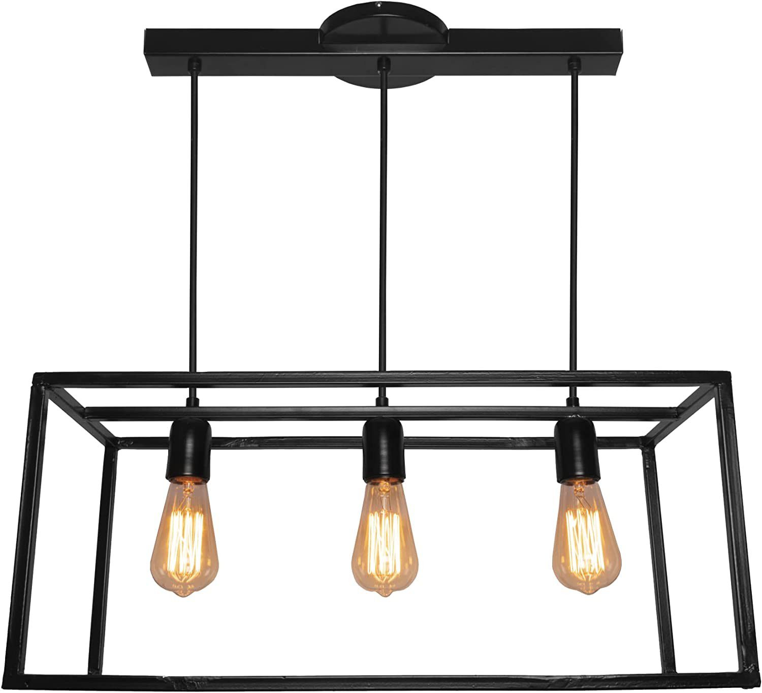 LAMPARA DECORATIVA COLGANTE E26 3 LUCES NEGRO NO INCLUYE FOCOS